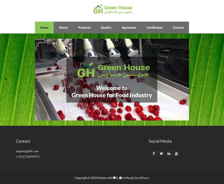 Green House for Food Industry